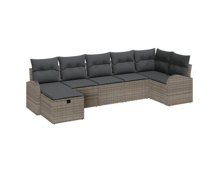 Sonata Set de canapea 7 buc. Gri poliratan