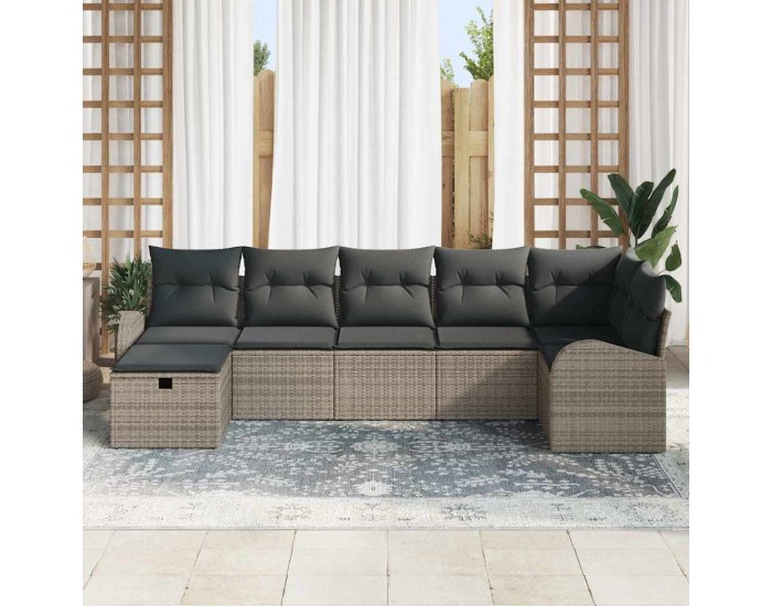Sonata Set de canapea 7 buc. Gri poliratan