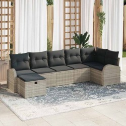 Sonata H Градински Софа Комплект 7 pcs Светлосиво 289 x 124 x 85 см - Canapele și bănci de grădină