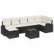 Sonata H Градински Софа Комплект 8 pcs Черно и кремаво 289 x 124 x 85 см