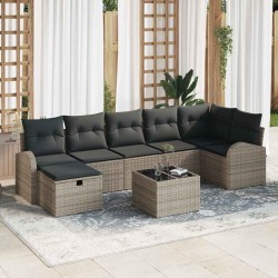 Sonata H Градински Софа Комплект 8 pcs Сив 289 x 124 x 85 см Полиратан - Canapele și bănci de grădină