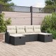 Sonata H Градински Софа Комплект 6 pcs Черно и кремаво 234 x 117 x 85 см