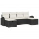Sonata H Градински Софа Комплект 6 pcs Черно и кремаво 234 x 117 x 85 см