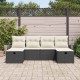 Sonata H Градински Софа Комплект 6 pcs Черно и кремаво 234 x 117 x 85 см