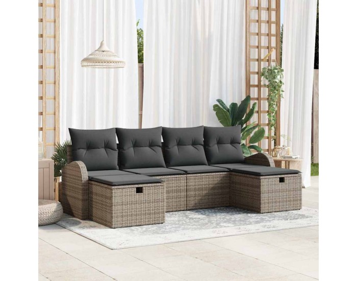 Sonata H Градински Софа Комплект 6 pcs Сив 234 x 117 x 85 см Полиратан