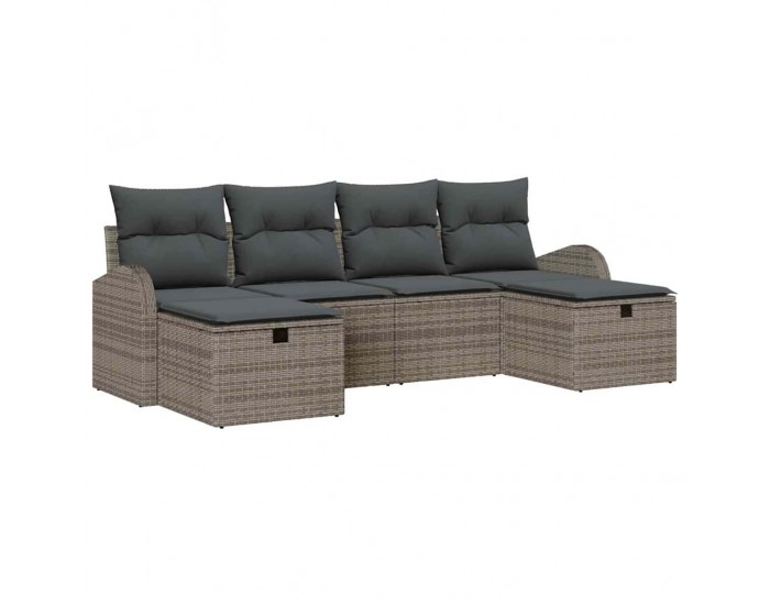 Sonata H Градински Софа Комплект 6 pcs Сив 234 x 117 x 85 см Полиратан