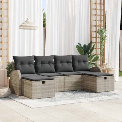 Sonata H Градински Софа Комплект 6 pcs Светлосиво 234 x 117 x 85 см - Canapele și bănci de grădină