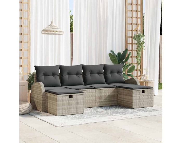 Sonata H Градински Софа Комплект 6 pcs Светлосиво 234 x 117 x 85 см