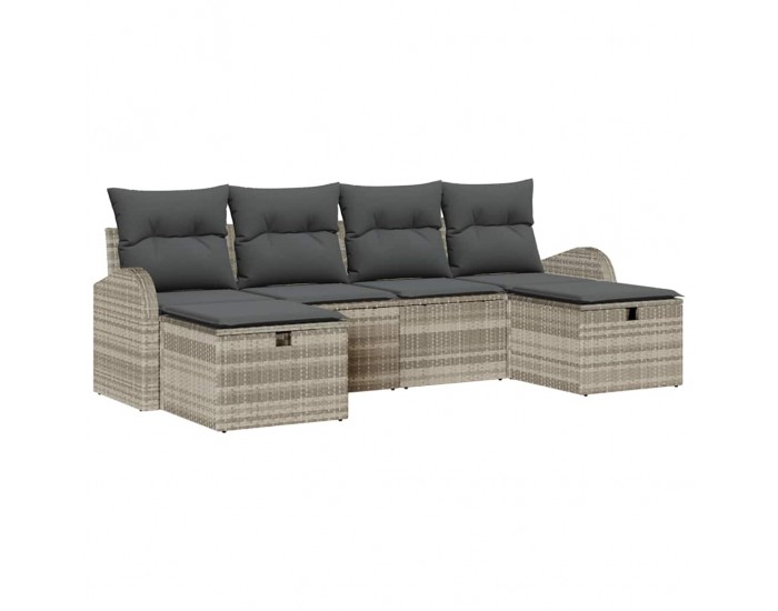Sonata H Градински Софа Комплект 6 pcs Светлосиво 234 x 117 x 85 см
