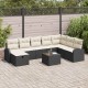Sonata H Градински Софа Комплект 9 pcs Черно и кремаво 289 x 179 x 85 см