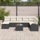 Sonata H Градински Софа Комплект 9 pcs Черно и кремаво 289 x 179 x 85 см