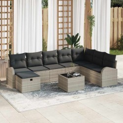 Sonata H Градински Софа Комплект 9 pcs Светлосиво 289 x 179 x 85 см - Canapele și bănci de grădină