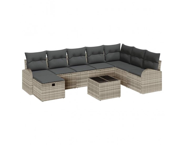 Sonata H Градински Софа Комплект 9 pcs Светлосиво 289 x 179 x 85 см