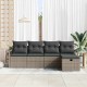 Sonata H Градински Софа Комплект 5 pcs Сив 230 x 117 x 85 см Полиратан