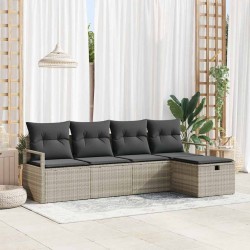 Sonata H Градински Софа Комплект 5 pcs Светлосиво 230 x 117 x 85 см - Canapele și bănci de grădină