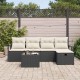 Sonata H Градински Софа Комплект 6 pcs Черно и кремаво 230 x 117 x 85 см