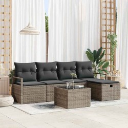 Sonata H Градински Софа Комплект 6 pcs Сив 230 x 117 x 85 см Полиратан - Canapele și bănci de grădină