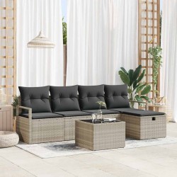 Sonata H Градински Софа Комплект 6 pcs Светлосиво 230 x 117 x 85 см - Canapele și bănci de grădină