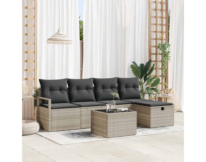 Sonata H Градински Софа Комплект 6 pcs Светлосиво 230 x 117 x 85 см