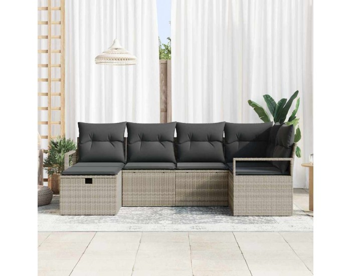 Sonata H Градински Софа Комплект 6 pcs Светлосиво 232 x 122 x 85 см
