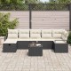 Sonata H Градински Софа Комплект 8 pcs Черно и кремаво 287 x 122 x 85 см