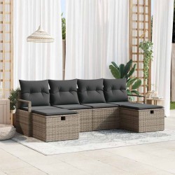 Sonata H Градински Софа Комплект 6 pcs Сив 230 x 117 x 85 см Полиратан - Canapele și bănci de grădină