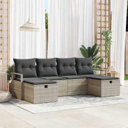 Sonata H Градински Софа Комплект 6 pcs Светлосиво 230 x 117 x 85 см - Canapele și bănci de grădină