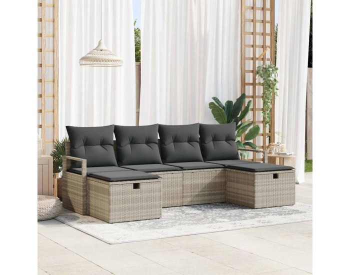 Sonata H Градински Софа Комплект 6 pcs Светлосиво 230 x 117 x 85 см