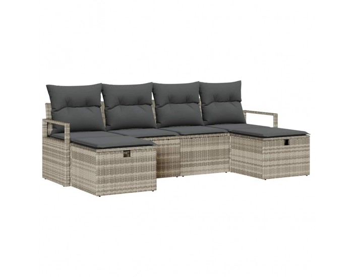Sonata H Градински Софа Комплект 6 pcs Светлосиво 230 x 117 x 85 см