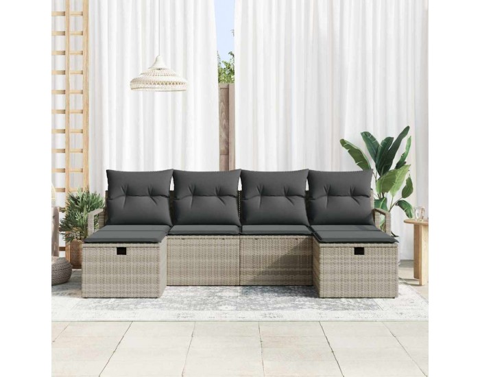Sonata H Градински Софа Комплект 6 pcs Светлосиво 230 x 117 x 85 см