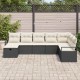 Sonata H Градински Софа Комплект 8 pcs Черно и кремаво 287 x 177 x 85 см