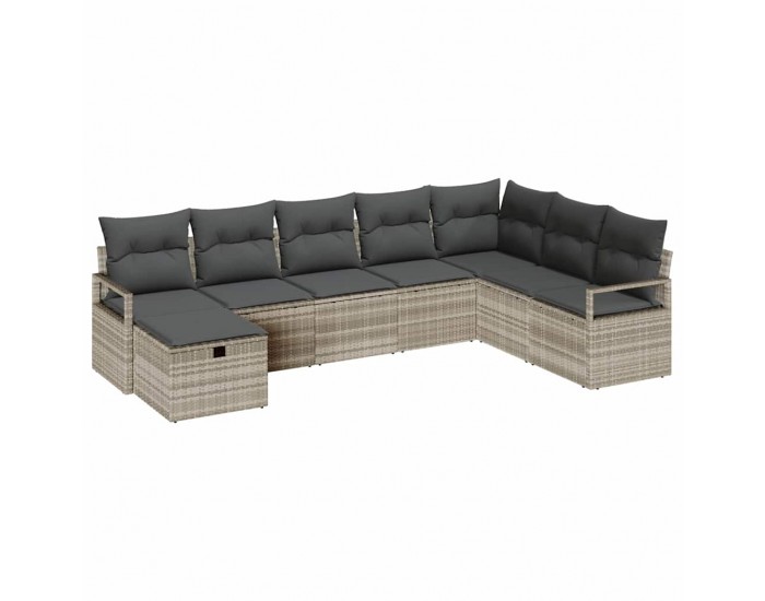 Sonata H Градински Софа Комплект 8 pcs Светлосиво 287 x 177 x 85 см