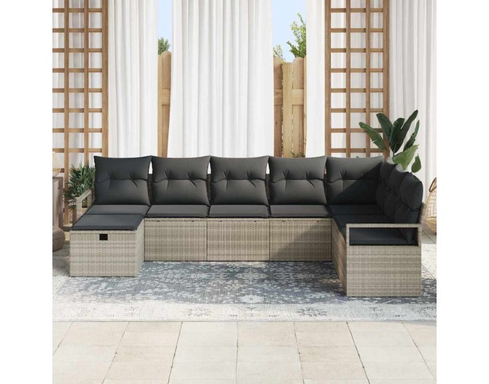 Sonata H Градински Софа Комплект 8 pcs Светлосиво 287 x 177 x 85 см