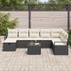 Sonata H Градински Софа Комплект 9 pcs Черно и кремаво 287 x 177 x 85 см