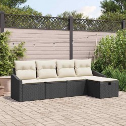 Sonata H Градински Софа Комплект 5 pcs Черно 233 x 117 x 85 см Полиратан - Canapele și bănci de grădină
