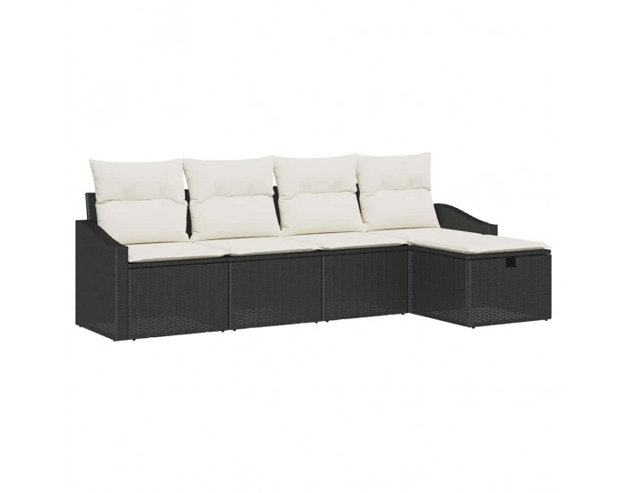Sonata H Градински Софа Комплект 5 pcs Черно 233 x 117 x 85 см Полиратан