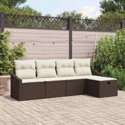 Sonata H Градински Софа Комплект 5 pcs Кафяво 233 x 117 x 85 см - Canapele și bănci de grădină