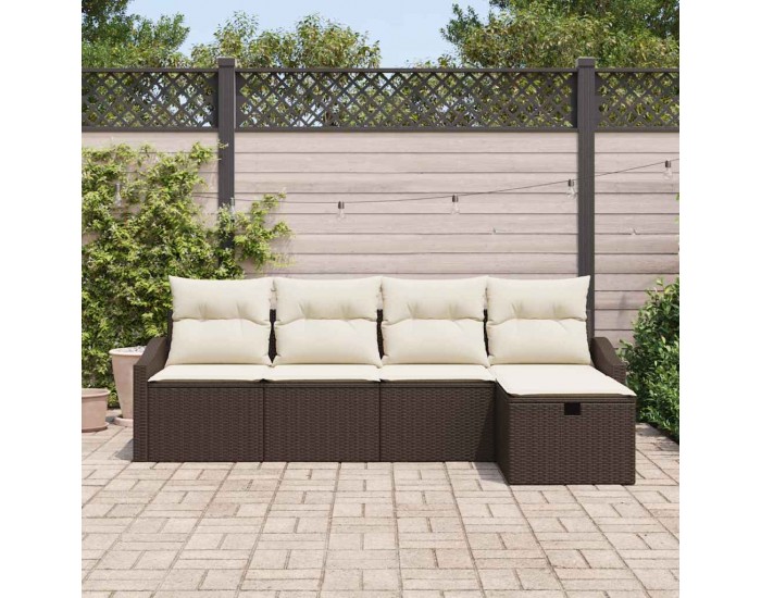 Sonata H Градински Софа Комплект 5 pcs Кафяво 233 x 117 x 85 см