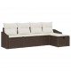Sonata H Градински Софа Комплект 5 pcs Кафяво 233 x 117 x 85 см