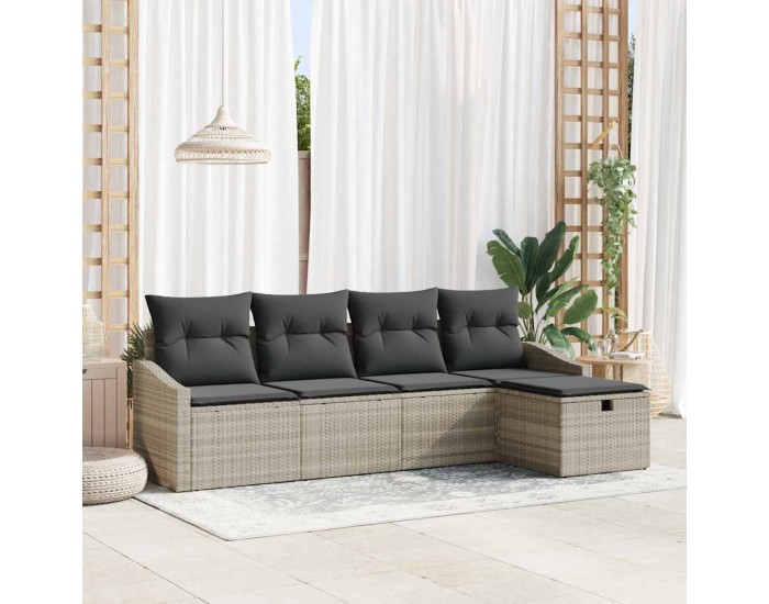 Sonata H Градински Софа Комплект 5 pcs Светлосиво 233 x 117 x 85 см