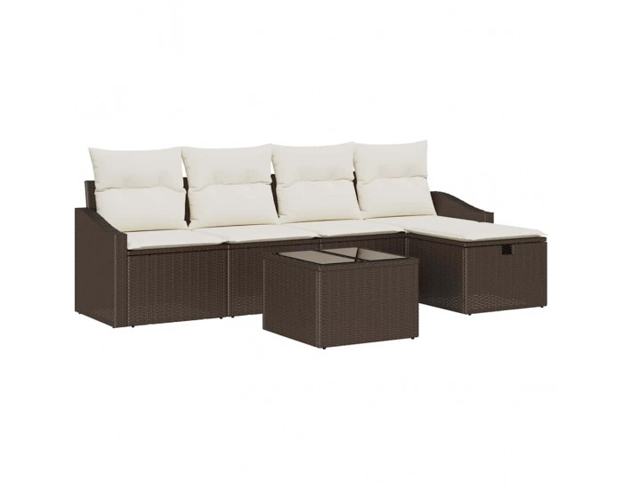 Sonata H Градински Софа Комплект 6 pcs Кафяво 55 x 55 x 37 см Полиратан