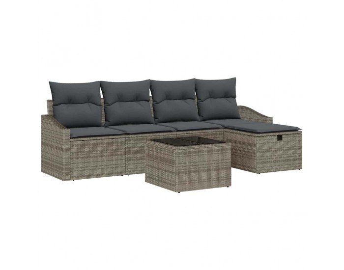 Sonata H Градински Софа Комплект 6 pcs Сив 55 x 55 x 37 см Полиратан