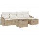 Sonata H Градински Софа Комплект 6 pcs Бежово 55 x 55 x 37 см Полиратан