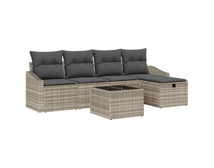Sonata H Градински Софа Комплект 6 pcs Светлосиво 55 x 55 x 37 см