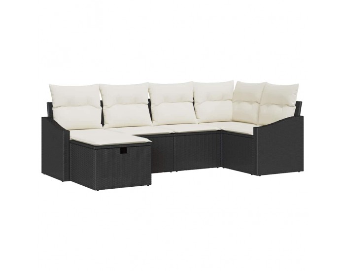 Sonata H Градински Софа Комплект 6 pcs Черно 55 х 62 х 69 см Полиратан
