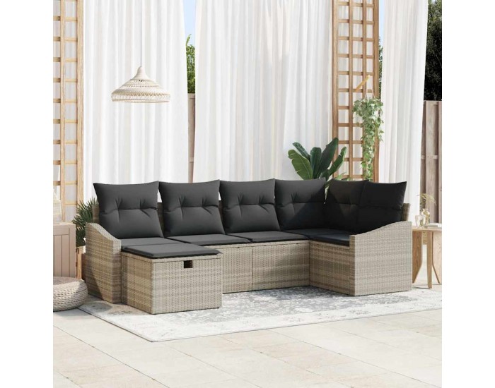 Sonata H Градински Софа Комплект 6 pcs Светлосиво 55 х 62 х 69 см
