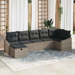 Sonata H Градински Софа Комплект 7 pcs Сив 55 х 62 х 69 см Полиратан - Canapele și bănci de grădină