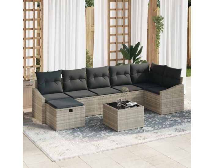 Sonata H Градински Софа Комплект 8 pcs Светлосиво 55 х 62 х 69 см