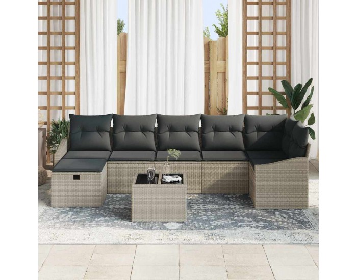 Sonata H Градински Софа Комплект 8 pcs Светлосиво 55 х 62 х 69 см