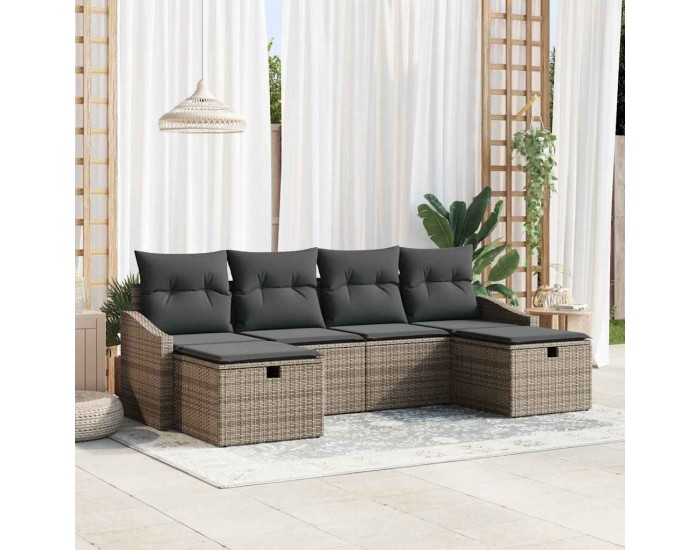 Sonata H Градински Софа Комплект 6 pcs Сив 55 х 62 х 69 см Полиратан